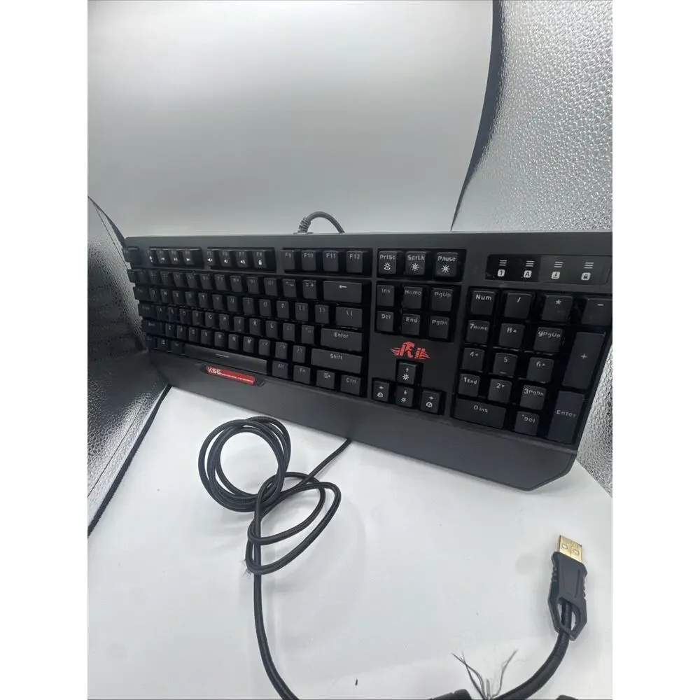 Rii Mechanical Keyboard K66 104 Keys with Red Switches, and LED Backlit